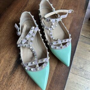 Valentino Garavani Rockstud Patent Leather Ballet Flats